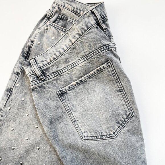 FRAME Le Jane Crop Studded Straight Leg Jeans Subculture Size 32 NEW NWT - Picture 9 of 14